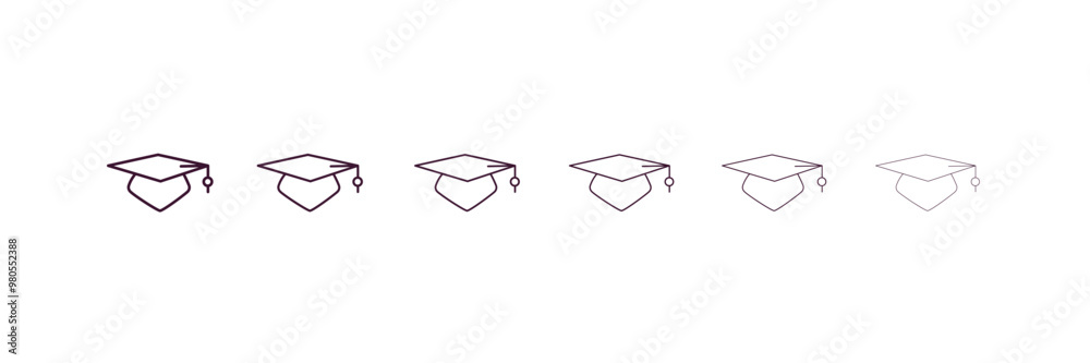 college graduation cap outline icon. Linear vector from fashion concept ...
