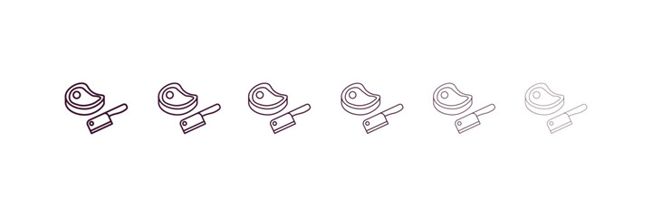 Aufkleber - butcher outline icon. linear vector from food concept. 6 different line style butcher icon included 