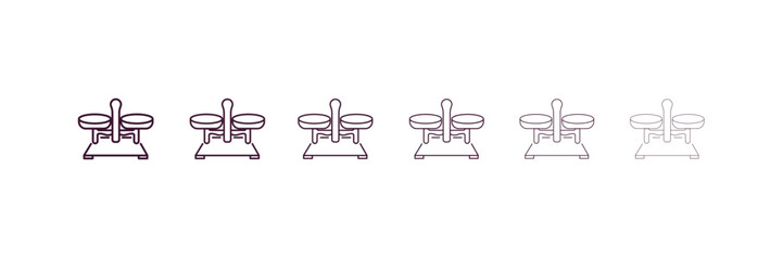 Poster - scale balanced tool  outline icon. Linear vector from food concept. 6 different line style scale balanced tool  icon included thin, light, regular, medium, bold, black