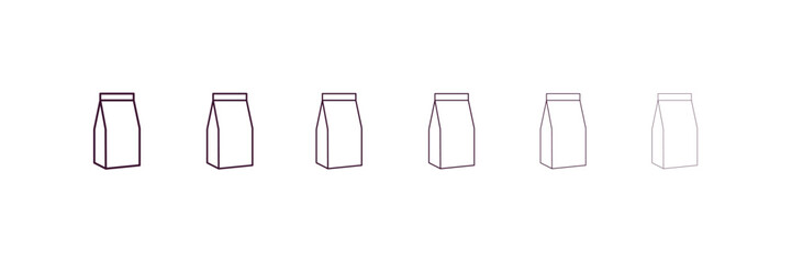 Poster - pack  outline icon. Linear vector from food concept. 6 different line style pack  icon included thin, light, regular, medium, bold, black