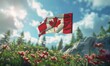 © Artlana - Canadian flag on beautiful nature background, travel concept