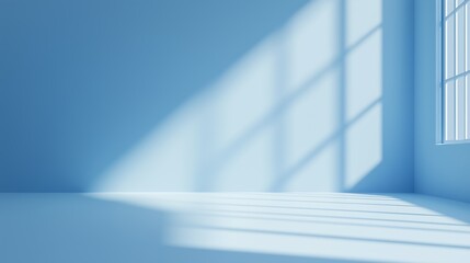 Poster - Bright, minimalistic room with soft shadows from large windows during the day