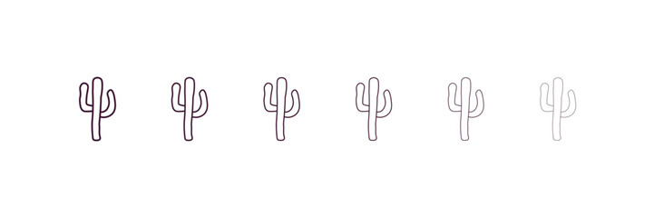 cactus  outline icon. Linear vector from furniture concept. 6 different line style cactus  icon included thin, light, regular, medium, bold, black