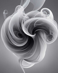 Wall Mural - Abstract smoke swirl with soft gray to clear gradient