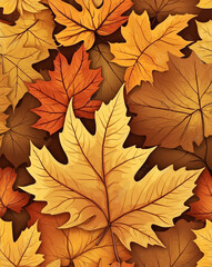 Wall Mural - Autumn leaf abstract with orange to brown gradient