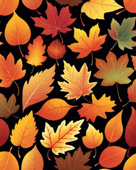 Wall Mural - Autumn leaves gradient with orange to red hues