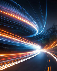Poster - Blurred motion effect with speed light trails design