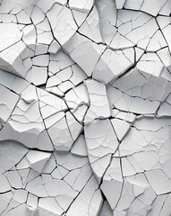 Wall Mural - Cracked ceramic texture with white to light gray gradient