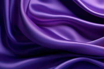 luxurious dark purple silk fabric in wavy pattern, soft and shiny texture