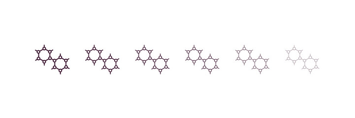 Poster - graphene outline icon. Linear vector from ai and tech concept. 6 different line style graphene icon included thin, light, regular, medium, bold, black