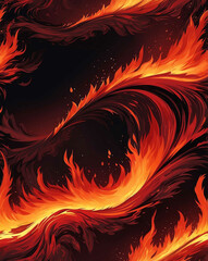 Sticker - Fiery blaze with gradient of red to dark crimson