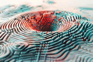 Leinwandbilder - Abstract 3D vortex with colorful swirling layers, showcasing depth and dynamic movement in a modern, textured design