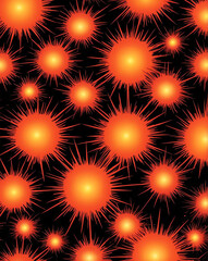 Poster - Intense sparks pattern with red to bright orange gradient