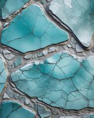 Poster - Polished stone texture with light gray to aqua gradient