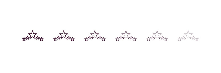 Aufkleber - five stars outline icon. linear vector from hotel concept. 6 different line style five stars icon in