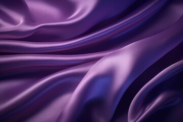 Wall Mural - luxurious dark purple silk fabric in wavy pattern, soft and shiny texture