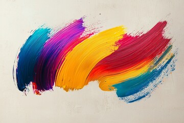 Wall Mural - Minimalist colorful brushstroke on a clean background 