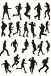 © Saran - Dynamic Vector Silhouettes of People Engaged in Various Activities Representing Everyday Movements and Interactions