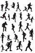 © Saran - Dynamic Vector Silhouettes of People Engaged in Various Activities Representing Everyday Movements and Interactions
