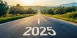 © AiDesign - empty highway asphalt road with 2025 year concept of prosperity and Business annual plan for achieving goals project in the new year