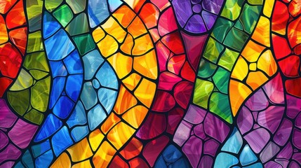Poster - colorful tile background glass window