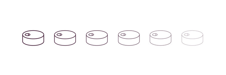 Poster - conserve outline icon. Linear vector from kitchen concept. 6 different line style conserve icon included thin, light, regular, medium, bold, black