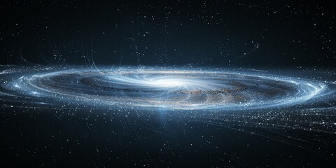 Poster - A glowing galaxy spiral with a bright center, representing the vastness of the cosmos and the beauty of the universe's celestial formations.