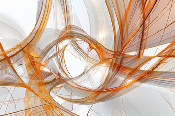 Leinwandbilder - Abstract design with dynamic orange lines, creating a visually engaging pattern that flows with energy and motion, perfect for contemporary artistic backgrounds.