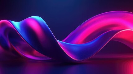 Canvas Print - Abstract colorful wave design with smooth gradients and light.