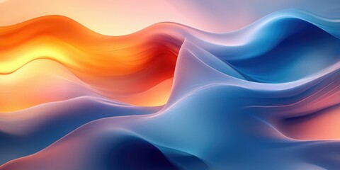 Wall Mural - Abstract waves of color blending in soft gradients.