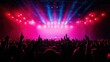 © adaptable_Lark98A1 - Concert stage drenched in vibrant lights, synchronized with dynamic visual projections on giant LED screens, creating a futuristic visual spectacle, stage lights, concert visuals