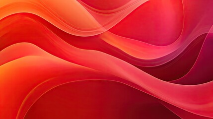Poster - A bright abstract red background with smooth curves and gradients, offering a bold and powerful aesthetic.