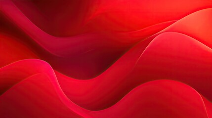 Poster - A bright abstract red background with smooth curves and gradients, offering a bold and powerful aesthetic.