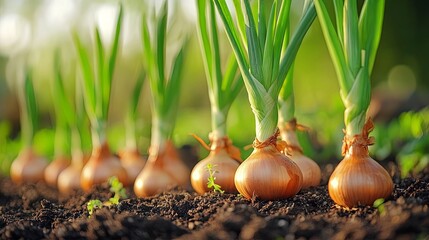 Growing shallot onion harvest and producing vegetables cultivation