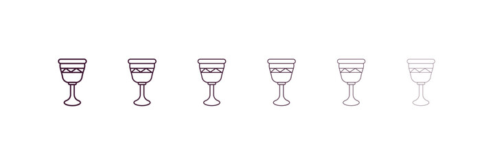 Aufkleber - goblet outline icon. Linear vector from religion concept. 6 different line style goblet icon included thin, light, regular, medium, bold, black