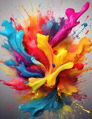 Wall Mural - Colorful paint splash