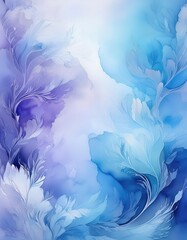 Canvas Print - Abstract floral design in blue