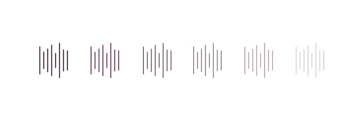 Poster - sound wave bars outline icon. Linear vector from tools concept. 6 different line style sound wave bars icon included thin, light, regular, medium, bold, black