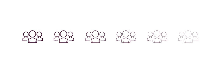 Poster - squad outline icon. Linear vector from tools concept. 6 different line style squad icon included thin, light, regular, medium, bold, black