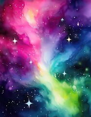 Canvas Print - Abstract watercolor galaxy