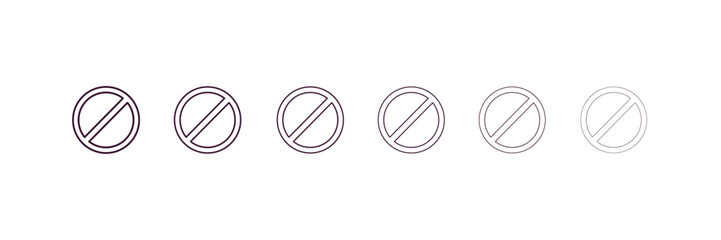 Aufkleber - forbidden sign outline icon. linear vector from traffic signs concept. 6 different line style forbid