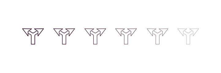 Aufkleber - bifurcation signal outline icon. linear vector from user interface concept. 6 different line style b