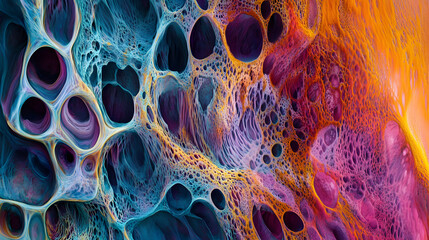 Highly detailed macro image of a color biological texture