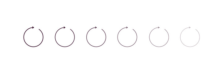 Aufkleber - looping arrows outline icon. Linear vector from user interface concept. 6 different line style looping arrows icon included thin, light, regular, medium, bold, black