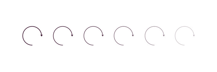 Aufkleber - rotated right arrow outline icon. Linear vector from user interface concept. 6 different line style rotated right arrow icon included thin, light, regular, medium, bold, black