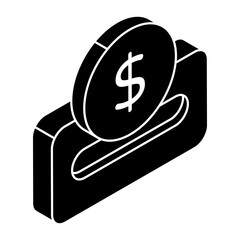 Sticker - An editable design icon of dollar coin 