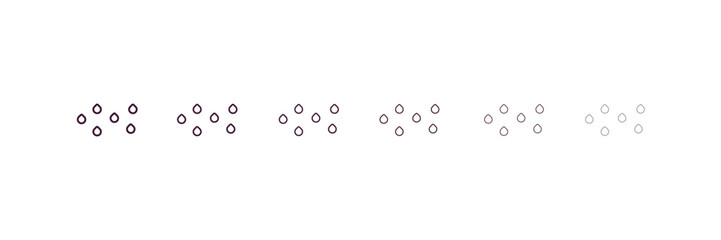 raindrops outline icon. Linear vector from weather concept. 6 different line style raindrops icon included thin, light, regular, medium, bold, black