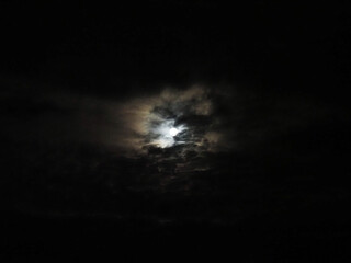 Wall Mural - moon behind clouds