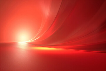 Poster - Red background with light and lines on it, with the light extending from the center of the picture to both sides