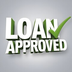 Sticker - 3D Loan approved text poster